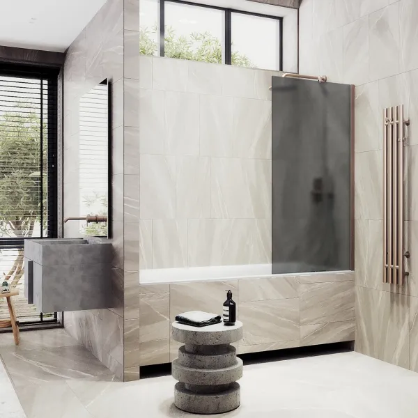 Шторка на ванну MaybahGlass MGV-85-2ш 50см бронза