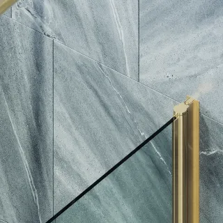 Шторка на ванну MaybahGlass MGV-600-3 80см золото
