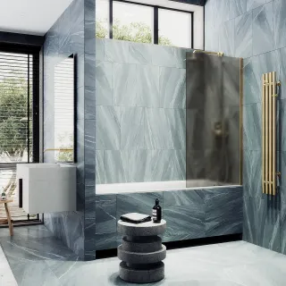 Шторка на ванну MaybahGlass MGV-76-3ш 80см золото