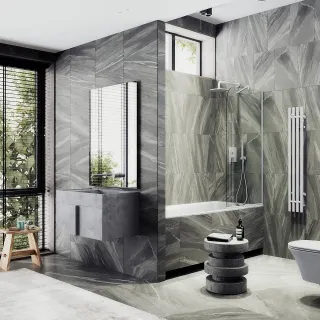 Шторка на ванну MaybahGlass MGV-65-1у 90см белый