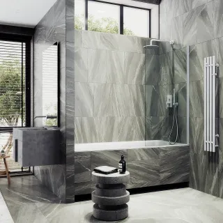 Шторка на ванну MaybahGlass MGV-63-1ш 70см белый