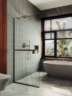 Душевая перегородка MaybahGlass MGD-726-2у 79см бронза