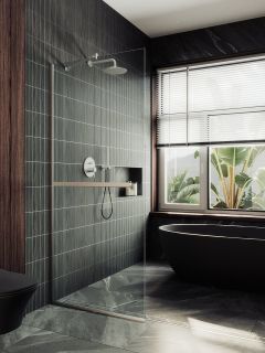 Душевая перегородка MaybahGlass MGD-726-5у 79см хром матовый