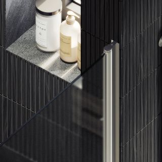 Душевая дверь MaybahGlass MGD-458-5 80см хром матовый/сатин