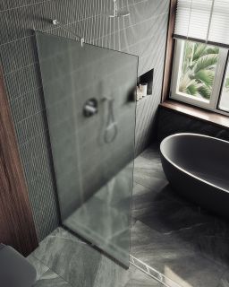 Душевая перегородка MaybahGlass MGD-700-5у 79см хром матовый