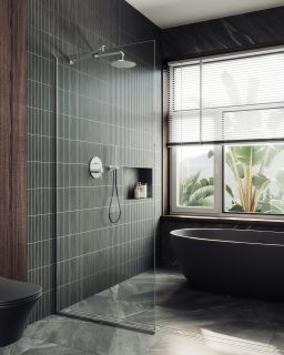 Душевая перегородка MaybahGlass MGD-695-5у 79см хром матовый