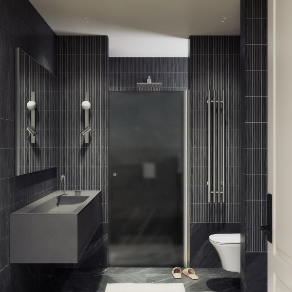 Душевая дверь MaybahGlass MGD-807-5 80см хром матовый