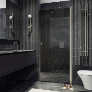 Душевая дверь MaybahGlass MGD-806-5 80см хром матовый