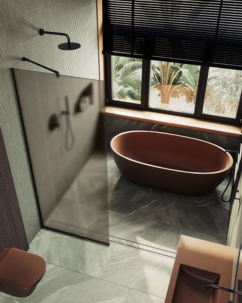 Душевая перегородка MaybahGlass MGD-697-6у 79см чёрный