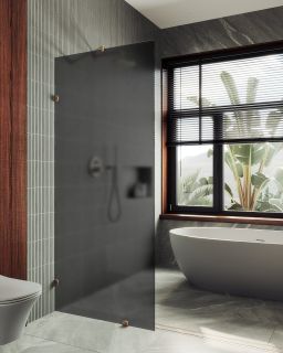 Душевая перегородка MaybahGlass MGD-271-2 79см бронза