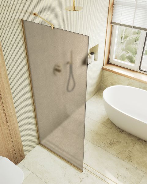 Душевая перегородка MaybahGlass MGD-697-3у 79см золото