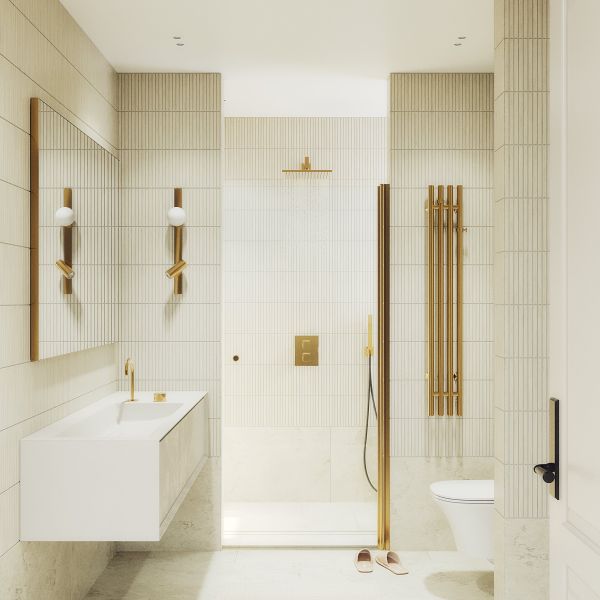 Душевая дверь MaybahGlass MGD-803-3 80см золото