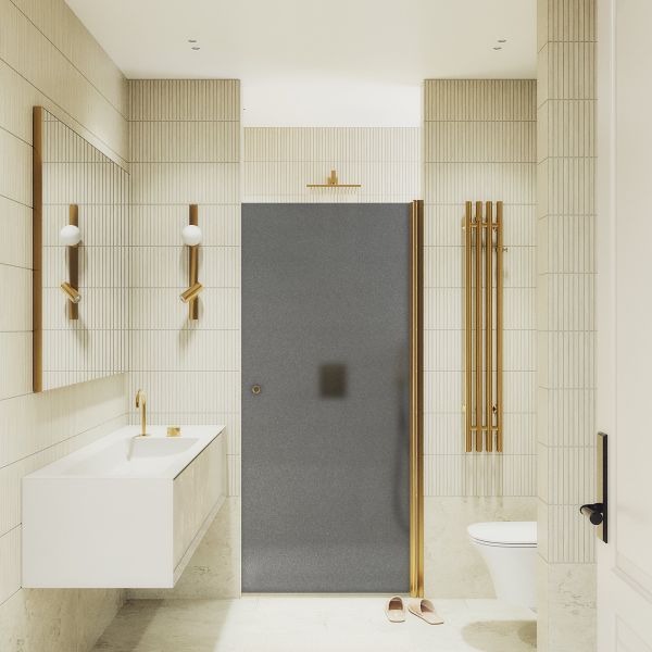 Душевая дверь MaybahGlass MGD-807-3 80см золото