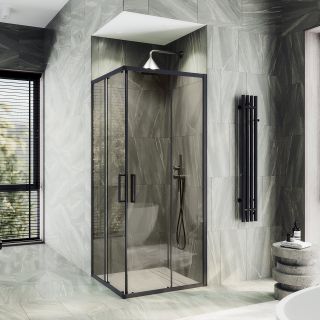 Душевой уголок MaybahGlass MGY-1324-6 100x100см чёрный/прозрачный