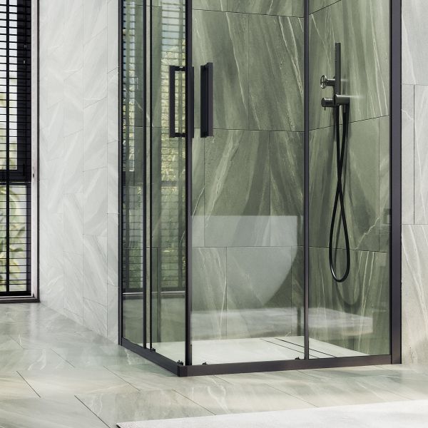 Душевой уголок MaybahGlass MGY-1323-6 90x90см чёрный/прозрачный