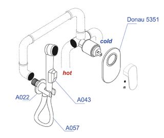 Гигиенический набор WasserKRAFT A11057 120 см