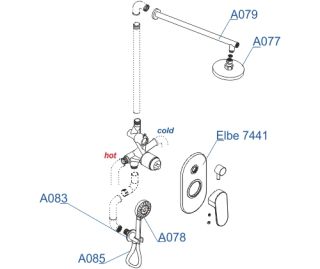 Wasserkraft A16777 Встраиваемый комплект для душа с верхней душевой насадкой и лейкой