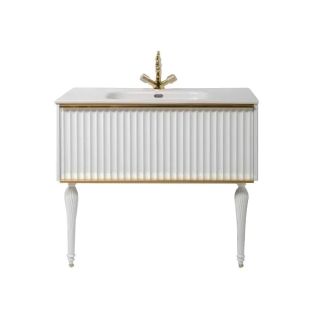 Тумба под раковину Armadi Art Vallessi Avangarde Canale 80см белый/хром 843-080-WCR