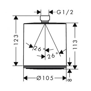 Верхний душ Hansgrohe  Pulsify 105 1jet 24130670