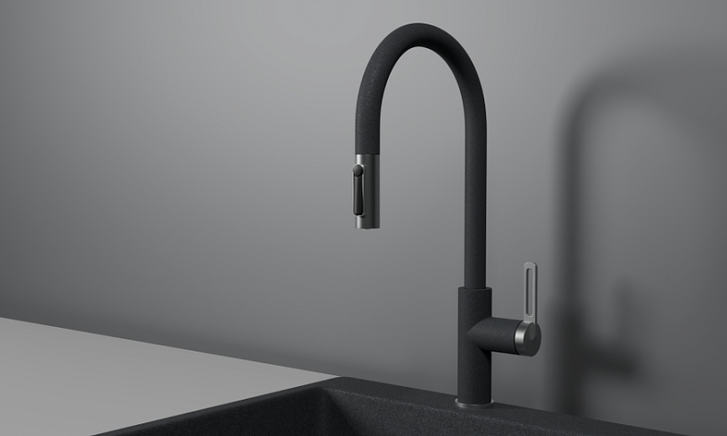 Смеситель для кухни Granula 8168, ГРАФИТ графит