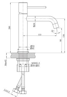 Смеситель для раковины Raiber Graceful RPB-001 чёрный матовый
