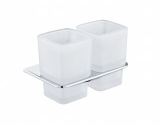 Настенный стакан двойной Grocenberg AC0056 (Хром)