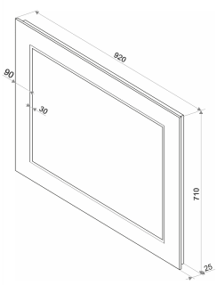 Зеркало с подсветкой Continent Vintage ЗЛП27 с сенсорным выключателем 92см бронза
