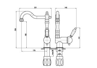 Смеситель для кухни Rav Slezak Labe L408.5/8SM бронза