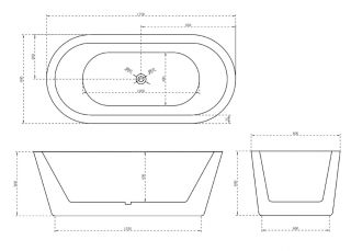 Акриловая ванна ABBER 170x80см AB9345-1.7