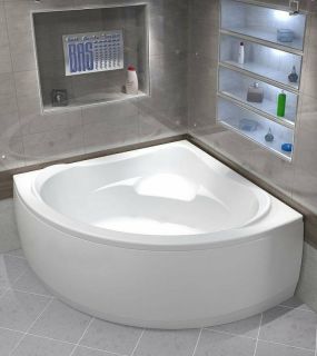 Акриловая ванна Bas Модена 150x150 см (ванна,каркас,слив-перелив, панель, Г/м 6ф Flat латунь, Спинной Г/м «ШИАЦУ» –12 форс.+ г/м для ног 6 форс.Шиацу, 2 подголовника)