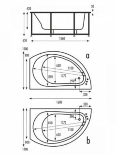Акриловая ванна VAGNERPLAST CORONA 160 Left