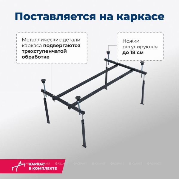 Акриловая ванна Aquanet West 205558 120x70 см с каркасом