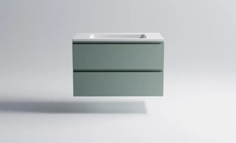 Тумба с раковиной Astra-Form Альфа 3060007ncss3005-b80g+04010008 90 см зелёный матовый