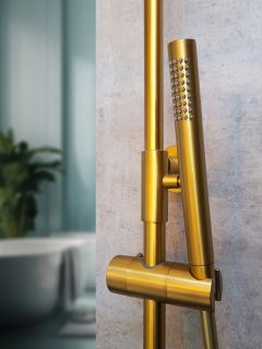 Душевая система с термостатом AltroBagno Metropoli 030425 OrSp матовое золото 