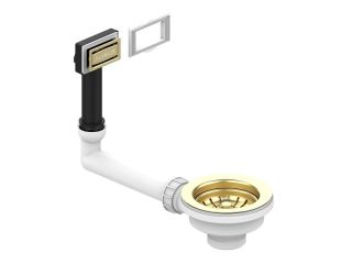 Выпуск для мойки Alveus 1144845 FI 114 114 GOLD new c рамкой и заглушкой (жесткий отвод)