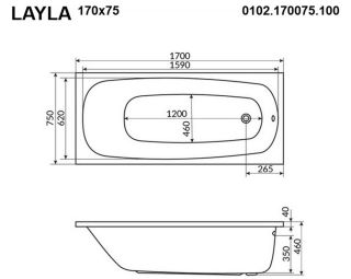 Гидромассажная ванна Whitecross Layla 0102.170075.100.NANO.CR 170x75см Nano хром