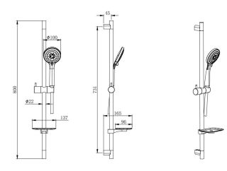 Комплект для душа Aquatek Вега AQ1032CR хром