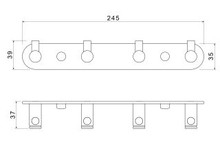 Планка с четырьмя крючками Aquatek Европа AQ4123BG шлифованное золото