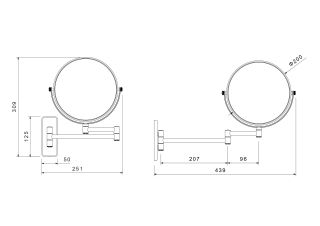 Зеркало косметическое Aquatek AQ4911BGM оружейная сталь