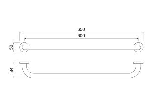 Поручень Aquatek AQ4996BGM 65 см оружейная сталь