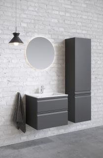 Шкаф пенал для ванной Aquatek AQ70035L-MG петли слева серый матовый