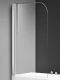Шторка на ванну AQUAme AQM2851 80см хром
