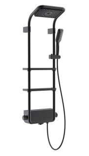 Душевая стойка AQUAme AQM8003B с термостатом чёрный матовый