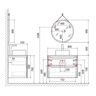Тумба под раковину Aquanika Wood AQW795156WRU87 80 см белый