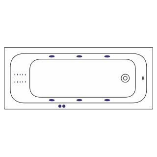 Гидромассажная ванна WHITECROSS Vibe 0105.180075.100.LINENANO.GL 180x75 см Line Nano золото