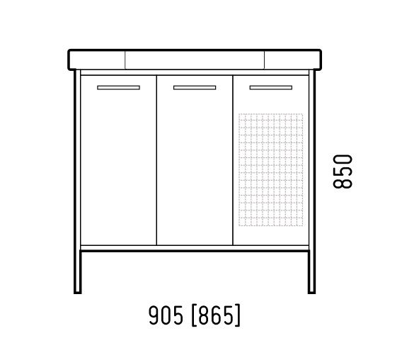 Тумба под раковину Corozo Айрон с корзиной 90см белый/чёрный SD-00000412