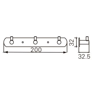 Планка AZARIO NESSY AZ-1513 3 крючка