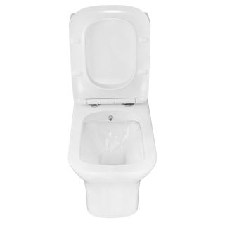 Унитаз моноблок с функцией биде Azario Lodi AZ-8617B напольный, безободковый, горизонтальный слив, сиденье дюропласт микролифт