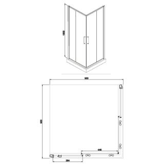 Душевое ограждение Azario GREENWOOD AZ-NNE1142 900 900х900х1850