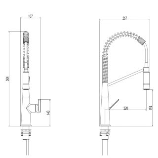 Смеситель для кухонной мойки Azario SPRING AZ-VGT569183C выдвижной излив